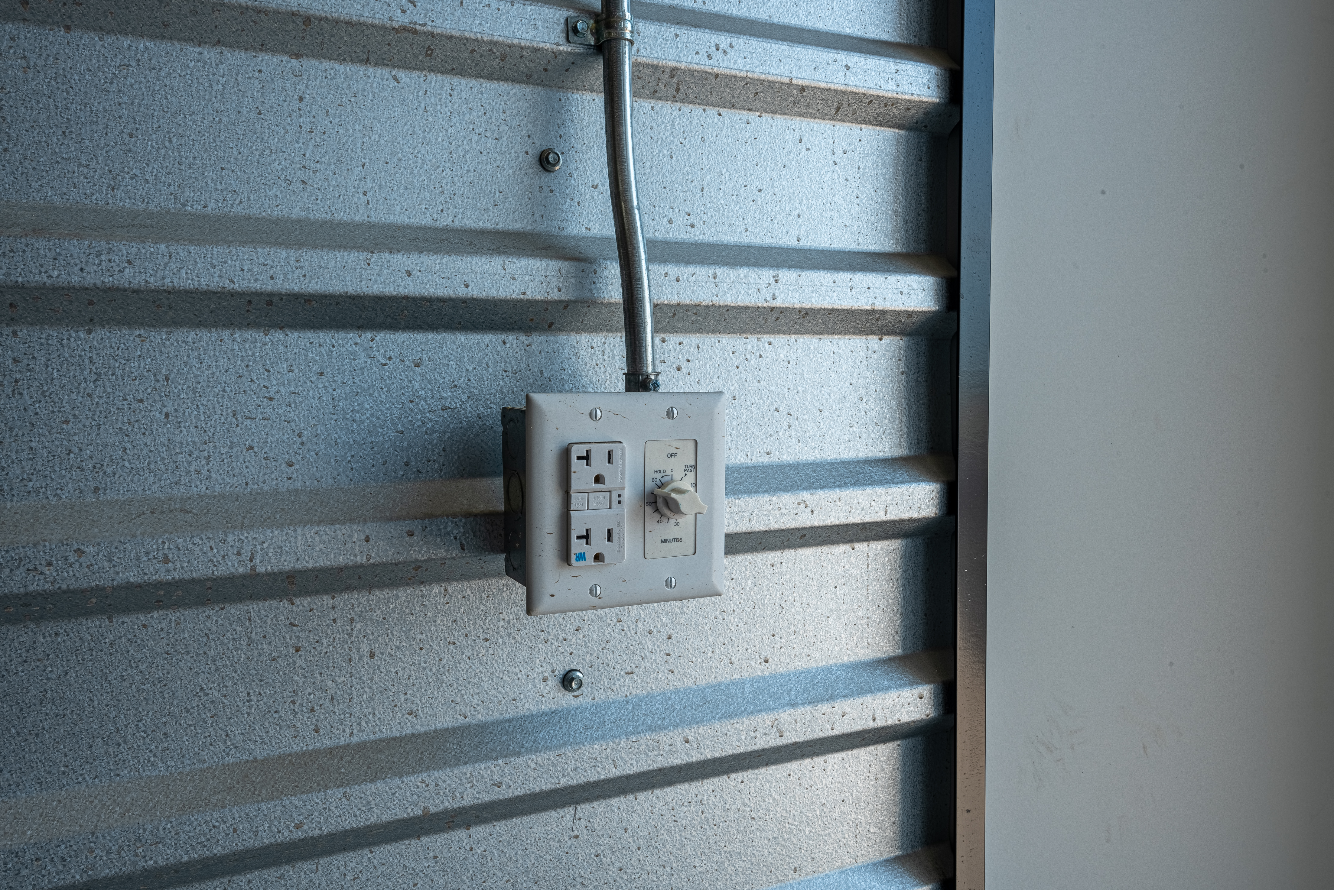 Enclosed Units at Haslet Boat & RV Storage have electricity included through the 120V outlets